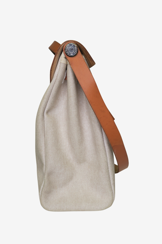 Hermes Toile H & Vache Hunter Herbag 39 - Designer handbag at The Find Luxury Resale - Vancouver, Canada