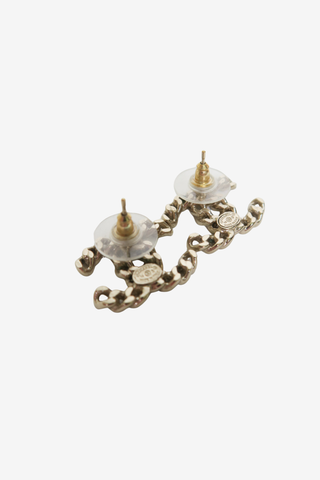 Chanel CC Chain Link Stud Earrings - Designer Earrings at The Find Luxury Resale - Vancouver, Canada