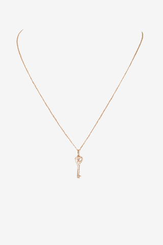 Tiffany & Copy 18K Diamond Oval Key Pendant w/Chain - Designer Necklace at The Find Luxury Resale - Vancouver, Canada