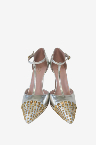 Gucci Patent Leather Studded Accents T-Strap Pumps 37 - Designer Pumps at The Find Luxury Resale - Vancouver, Canada