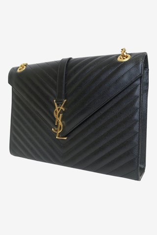 Saint Laurent Chevron Envelope Bag - Designer Handbag at The Find Luxury Resale - Vancouver, Canada
