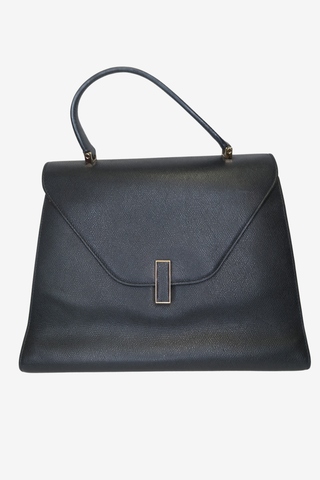 Valextra Black Leather Top Handle Bag - Designer Handbags at The Find Luxury Resale - Vancouver, Canada