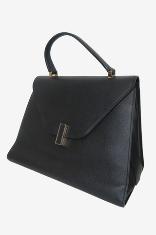 Valextra Black Leather Top Handle Bag - Designer Handbags at The Find Luxury Resale - Vancouver, Canada