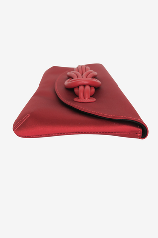 Shangai Tang Red Satin Clutch - Designer Handbags at The Find Luxury Resale - Vancouver, Canada