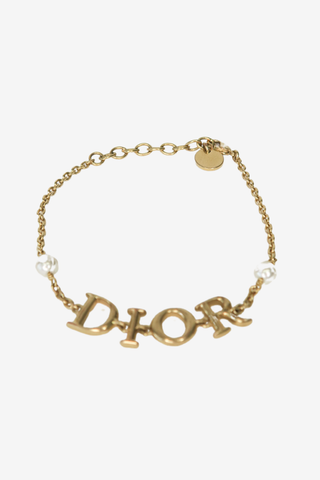 Christian Dior Logo Bracelet - Designer Earrings at The Find Luxury Resale - Vancouver, Canada