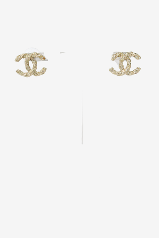 Chanel Strass CC Stud Earrings - Designer Earrings at The Find Luxury Resale - Vancouver, Canada