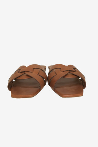Saint Laurent Leather Slides sz 41 - Designer shoes at The Find Luxury Resale - Vancouver, Canada