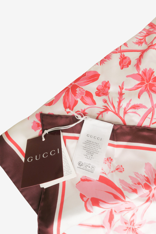 Gucci Pink Floral Scarf - Designer scarf at The Find Luxury Resale - Vancouver, Canada