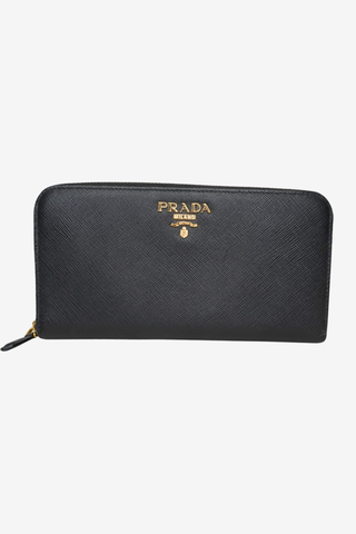 Prada Saffiano Leather Zip Wallet - Designer Accessories at The Find Luxury Resale - Vancouver, Canada