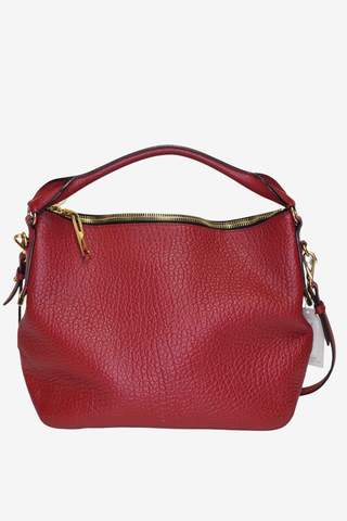Burberry Red Leather Hobo Bag