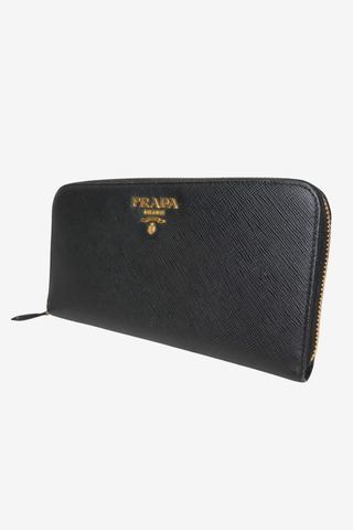 Prada Saffiano Leather Zip Wallet - Designer Accessories at The Find Luxury Resale - Vancouver, Canada