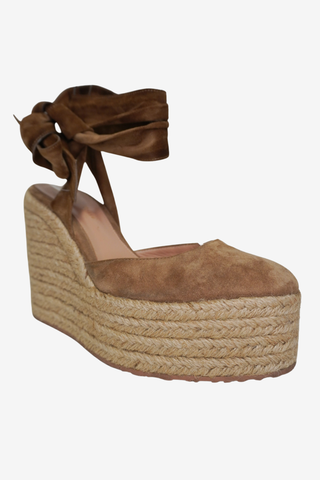 Gianvito Rossi Suede Wedges sz 39 - Designer shoes at The Find Luxury Resale - Vancouver, Canada