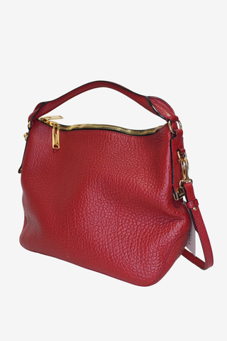 Burberry Red Leather Hobo Bag