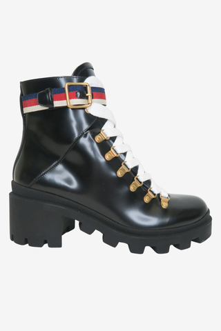 Gucci Lace Up Boots Sz 38 - Designer shoes at The Find Luxury Resale - Vancouver, Canada