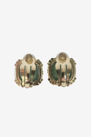 Chanel Vintage Resin CC Logo Clip-On Earrings - Designer Earrings at The Find Luxury Resale - Vancouver, Canada