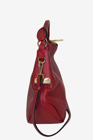Burberry Red Leather Hobo Bag