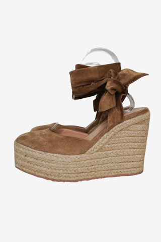 Gianvito Rossi Suede Wedges sz 39 - Designer shoes at The Find Luxury Resale - Vancouver, Canada