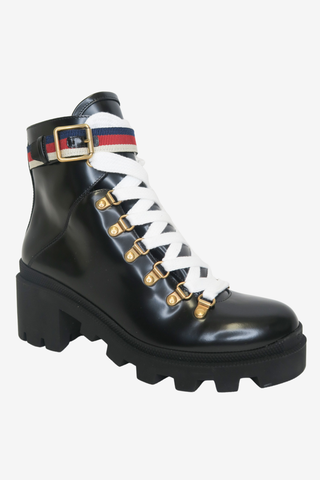 Gucci Lace Up Boots Sz 38 - Designer shoes at The Find Luxury Resale - Vancouver, Canada