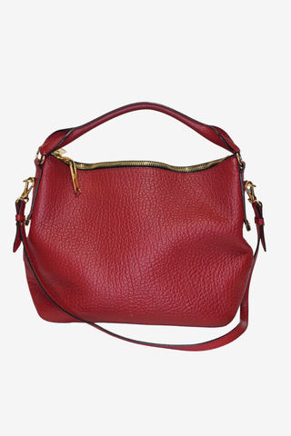 Burberry Red Leather Hobo Bag