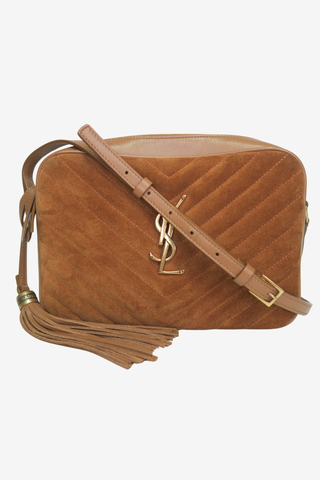 Saint Laurent Suede Lou Lou Camera Bag - Designer handbag at The Find Luxury Resale - Vancouver, Canada