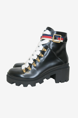 Gucci Lace Up Boots Sz 38 - Designer shoes at The Find Luxury Resale - Vancouver, Canada