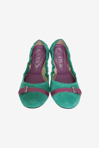 Tod's Suede Ballet Flats sz 37.5 - Designer shoes at The Find Luxury Resale - Vancouver, Canada