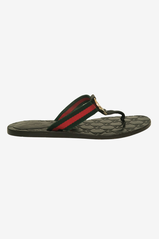 Gucci Web Accent Flip Flops sz 36 - Designer shoes at The Find Luxury Resale - Vancouver, Canada