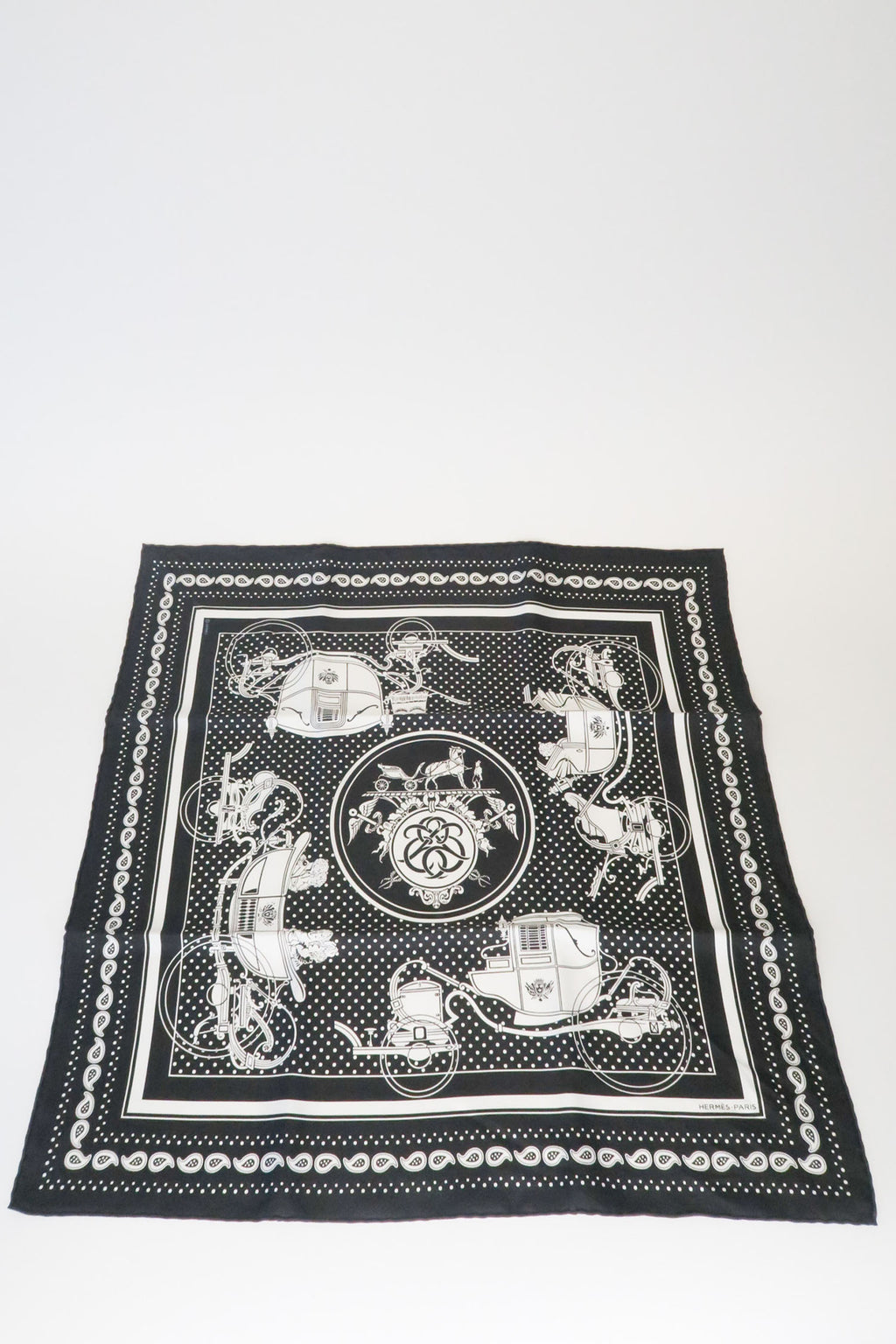 Hermès Les Voitures A Transformation Bandana Silk Scarf