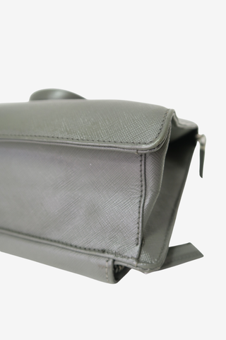 Prada Grey Saffiano Leather Briefcase - Designer handbag at The Find Luxury Resale - Vancouver, Canada