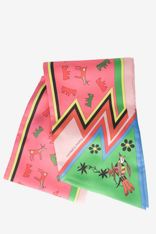 Hermès Silk Kachinas Maxi Twilly - Designer Scarves at The Find Luxury Resale - Vancouver, Canada