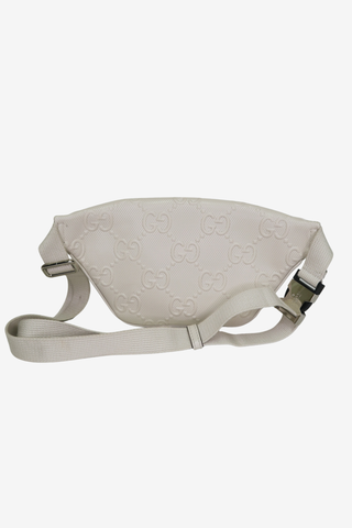 Gucci White Leather Jumbo GG Small Belt Bag - Designer handbag at The Find Luxury Resale - Vancouver, Canada