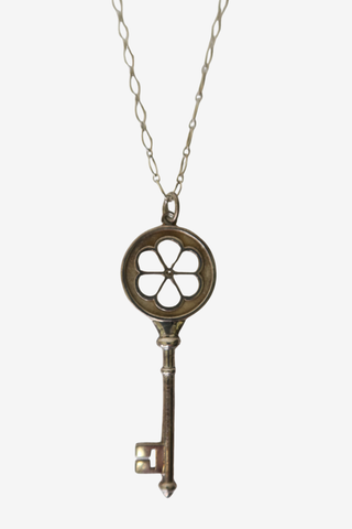 Tiffany Silver Key Pendant & Chain - Designer Necklace at The Find Luxury Resale - Vancouver, Canada