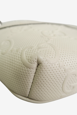 Gucci White Leather Jumbo GG Small Belt Bag - Designer handbag at The Find Luxury Resale - Vancouver, Canada