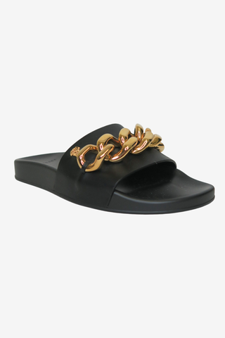 Versace Chain Medusa Head Slide Sandals Sz 36 - Designer shoes at The Find Luxury Resale - Vancouver, Canada