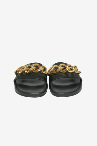 Versace Chain Medusa Head Slide Sandals Sz 36 - Designer shoes at The Find Luxury Resale - Vancouver, Canada