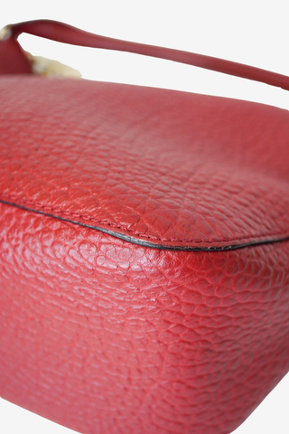 Burberry Red Leather Hobo Bag