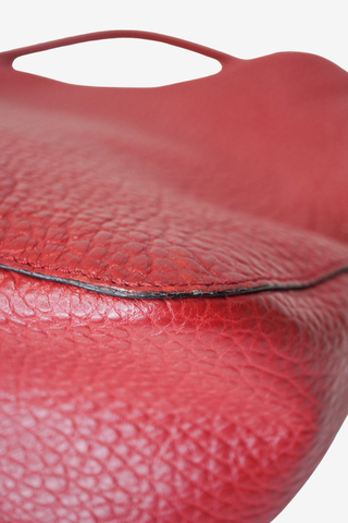 Burberry Red Leather Hobo Bag