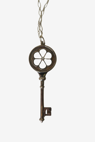 Tiffany Silver Key Pendant & Chain - Designer Necklace at The Find Luxury Resale - Vancouver, Canada