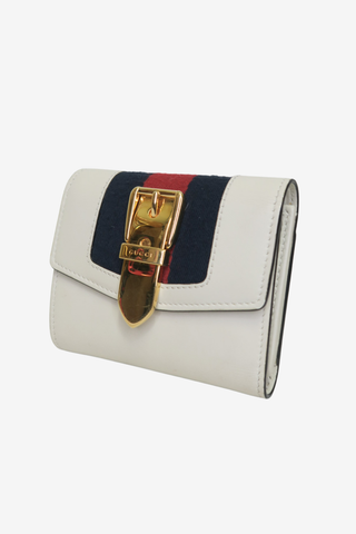 Gucci Sylvie Web Accent Compact Wallet - Designer at The Find Luxury Resale - Vancouver, Canada