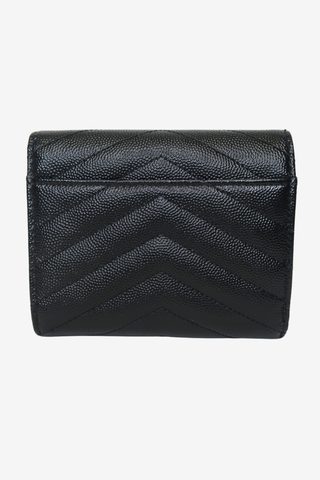 Saint Laurent Leather Compact Wallet - Designer wallet at The Find Luxury Resale - Vancouver, Canada
