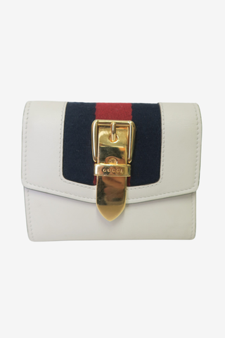 Gucci Sylvie Web Accent Compact Wallet - Designer at The Find Luxury Resale - Vancouver, Canada