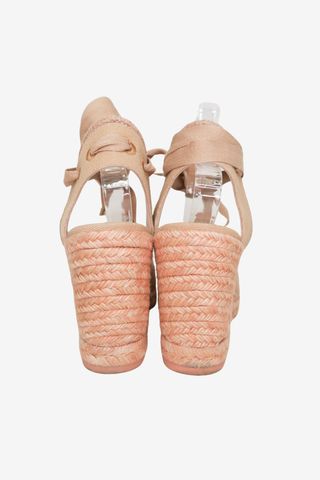Stuart Weitzman Wedge Pink Sandals sz 8.5 - Designer heels at The Find Luxury Resale - Vancouver, Canada