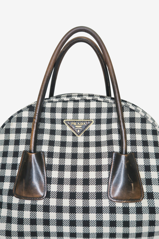 Prada Jacquard Check Handle Bag - Designer Handbags at The Find Luxury Resale - Vancouver, Canada