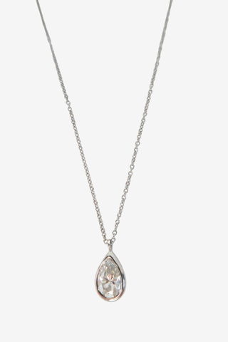 Tiffany & Copy Platinum Diamond Pendant Necklace - Designer Necklace at The Find Luxury Resale - Vancouver, Canada