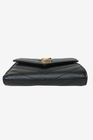 Saint Laurent Leather Compact Wallet - Designer wallet at The Find Luxury Resale - Vancouver, Canada