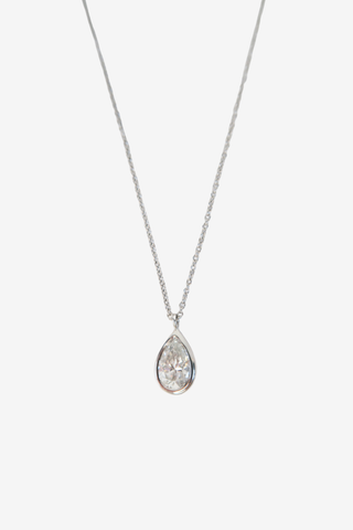 Tiffany & Copy Platinum Diamond Pendant Necklace - Designer Necklace at The Find Luxury Resale - Vancouver, Canada