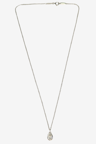 Tiffany & Copy Platinum Diamond Pendant Necklace - Designer Necklace at The Find Luxury Resale - Vancouver, Canada