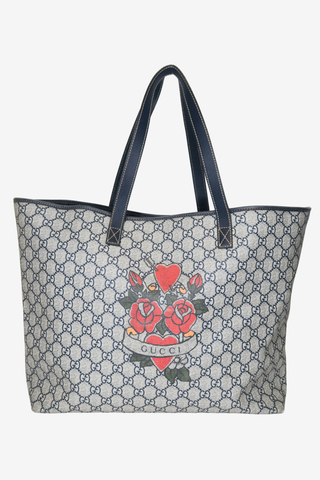 Gucci Canvas Medium Tattoo Heart Joy Tote