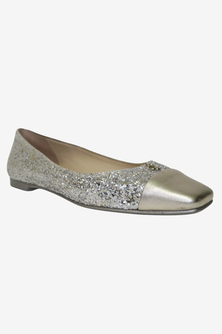 Jimmy Choo Glitter Flats sz 37 - Designer shoes at The Find Luxury Resale - Vancouver, Canada