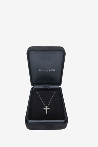 Tiffany Mini Cross Pendant Necklace - Designer Necklaces at The Find Luxury Resale - Vancouver, Canada